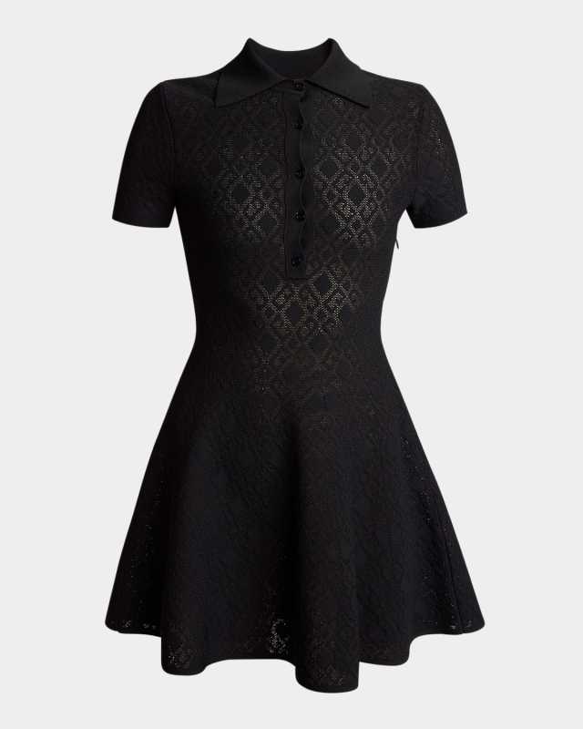 Logo Fit-Flare Mini Polo Dress